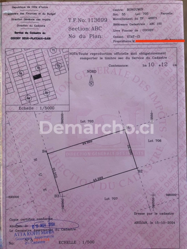 Image principale du bien : VENTE DE TERRAIN 1012M2 AVEC ACD